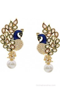 Hyderabad Jewels Beautiful Pearl Copper Drop Earring